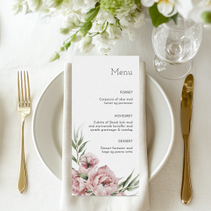 Menukort | Peony and Willow