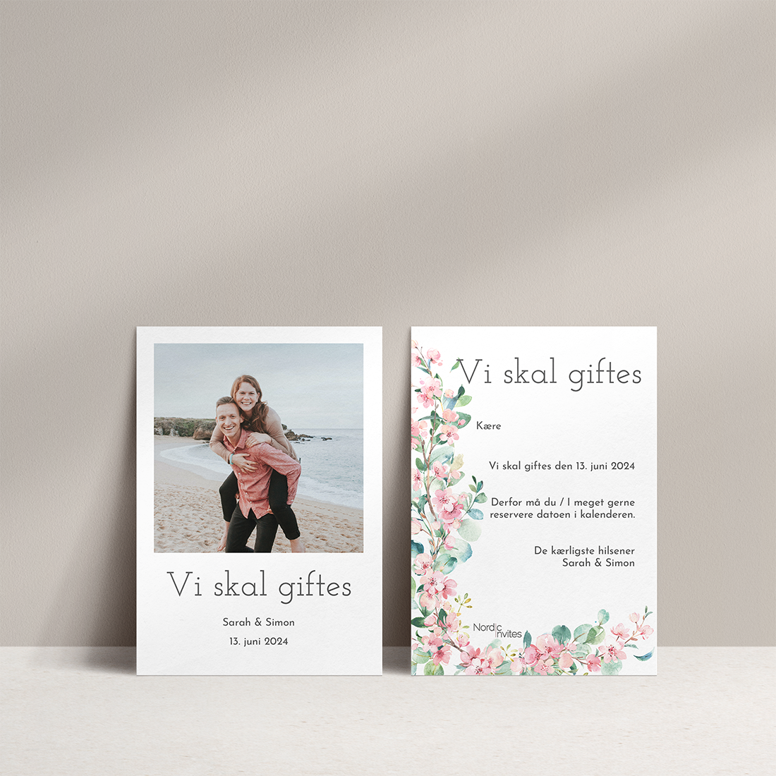 Save the Date Cherry Blossom Save the date Cherry Blossom til bryllup med kirsebærblomster og eucalyptus